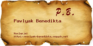 Pavlyak Benedikta névjegykártya